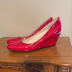 Elegant leather Red Wedge Heels by Nine West